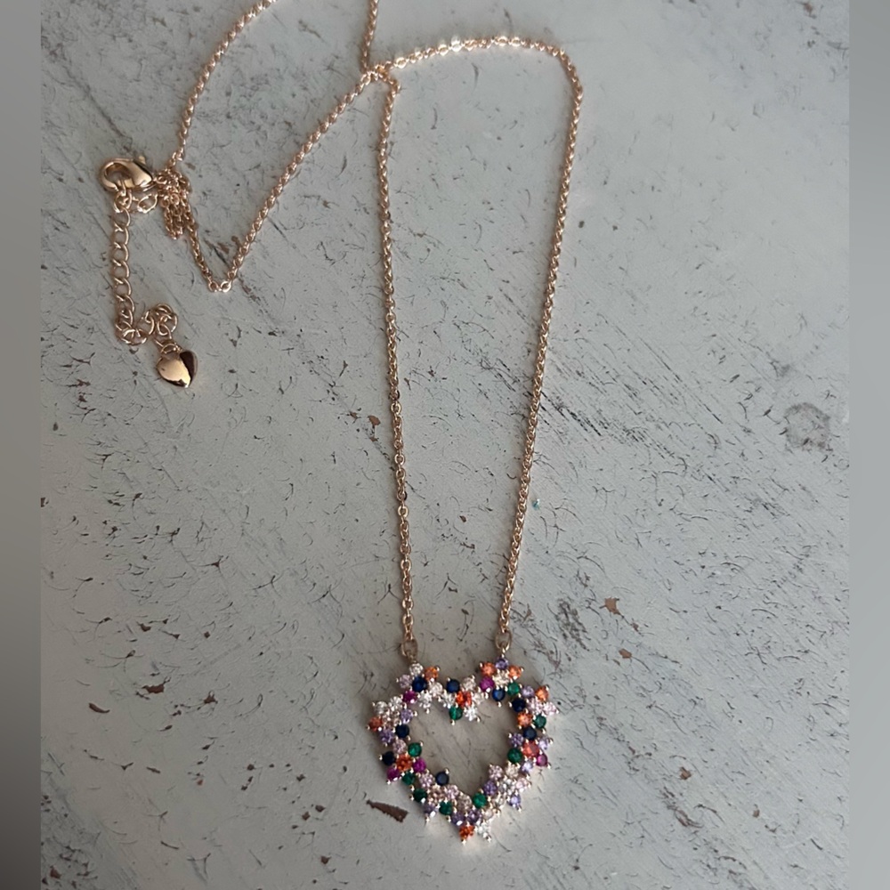 New multi color Heart necklace